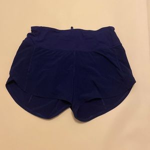 Navy blue 4” lululemon speed up shorts